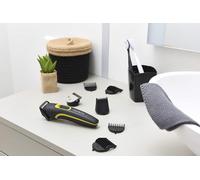 Tondeuse Multifonction 2 En 1 Barbe Cheveux Avec Ou Sans Fil Et 8 Accessoires Jaune Noir
