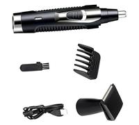 Tondeuse Multifonctionnelle Rechargeable Électrique, Nez et Favoris | Acier Inoxydable, Coupe Nette sans Tirage, Usage Intérieur ou Voyage, Prise, Huile, Tête