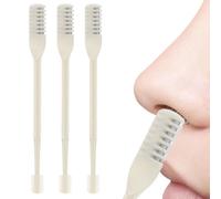Tondeuse nasale à double tête - Tondeuse manuelle - Rasoir rotatif à 360 ° - Kit d'entretien 3 pièces - Épilation des poils du nez, de la barbe, des soins du visage et du corps - Accessoire de voyage