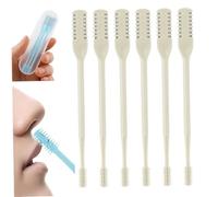 Tondeuse Nasale Manuelle En Acier Inoxydable Pour Hommes Et Femmes Coupe-Poils De Nez Rotatif à 360 ° à Double TêTe Lavable Compacte Avec éTui De Rangement Transparent Jaune 6 PièCes