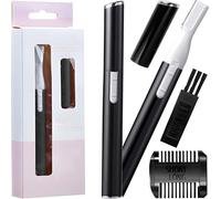 Tondeuse nez Tondeuse-nez Épilateur pour sourcils Tête rotative double face peigne à sourcils nettoyage facile et rapide Rasoir électrique 2 en 1 pour le nez et les sourcils Noir