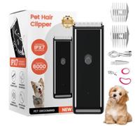 Tondeuse pour Animaux Sans Fil Silencieuse 2026 Upgrade, Tondeuse Électrique Rechargeable USB à Faible Bruit pour Chiens, Kit de Toilettage Professionnel pour Chats et Chiots (Black)
