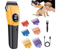 Tondeuse pour chien rechargeable à 3 vitesses avec écran LCD | Kit de toilettage pour chiens et animaux domestiques pour petites et grandes races de chats, poils fins, longs bouclés