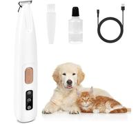 Tondeuse pour Chien Tondeuse pour Pattes de Chien Rasoir pour Chiens Chat Faible Bruit Coupe de Précision des Poils Autour des Pattes de la Face et des Hanches pour Chiens Chats et Animaux (Blanc)