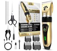 Tondeuse pour Chiens Sans Fil, Tondeuse Professionnelle pour Animaux, Kit de Toilettage pour Chiens à 2 Vitesses et Faible Bruit, Tondeuse pour Animaux pour Chiens et Chats à Poils Courts et Longs