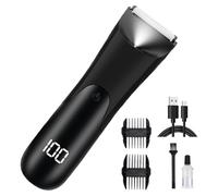 Tondeuse pour homme | Rasoir pour barbe humide et sèche - Tondeuse portable avec écran LCD pour poils du visage, du corps et de l'intime