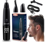 Berdsen Tondeuse nasale 3 en 1 électrique pour homme - Tondeuse de précision - 3 têtes interchangeables - LCD - Noir