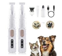 Tondeuse pour pattes Doggykings, tondeuse électrique 3 en 1 pour chien, rechargeable et étanche avec lumière LED, sans fil et silencieuse pour les yeux, le visage, les oreilles (2Pcs)