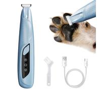 Tondeuse pour Pattes, Toilettage pour Chien et Chat, Appareils de Rasage des Pieds pour Animaux de Compagnie Trimmer des Poils Pieds Électrique à Faible Bruit Brosse de Rasage avec LED IPX7