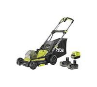 RYOBI Tondeuse poussée 18V Brushless coupe 40 cm ramassage et mulching 2 batteries 1