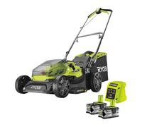 Ryobi Tondeuse poussée 18V One+ Brushless Ø 37 cm – 2 batteries 4,0 Ah et chargeur – RY18LM37A-240