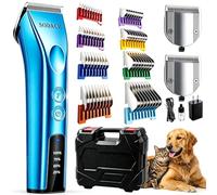 Tondeuse professionnelle de toilettage pour chien, sans fil avec 8 peignes de guidage et 2 lames remplaçables, tondeuse rechargeable à faible bruit pour chiens et chats de petite et grande taille