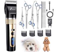 Tondeuse professionnelle Gimars 3-en-1 pour chiens et chats, 4 vitesses, 7000 tr/min, sans fil, idéale pour poils longs et épais