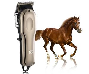 Tondeuse Sans Fil pour Chevaux Professionnelle - Électrique Rechargeable Toilettage Pour Chevaux - Silencieuse Tondeuse Pour Animaux Chien Chat à Poil Long et Epais - 4 Gardiens de Guide Inclus