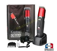 Tondeuse sans fil pour finitions barbe ou cheveux avec base support rechargeable