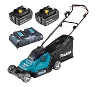 Makita Tondeuse sans fil 36V (2×18V) Li‑Ion – 2 batteries 18V 5Ah + chargeur rapide double