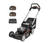 Worx Tondeuse à gazon tractée WG749E 40V Brushless 46 cm, 4Ah, 2 batteries et chargeur, sac 55 L
