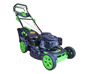 Tondeuse thermique 196CC - Puissante - auto-propulsée - moteur Loncin V200 - largeur de coupe 53 cm - Bac collecteur 65L