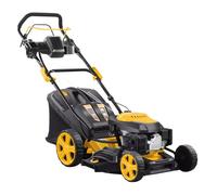 Tondeuse Thermique tractée 146cm3 - Coupe 46cm - 7 Hauteurs de Coupe - Démarrage Électrique - Plus Besoin de Tirer sur Le Lanceur pour démarrer - Fonction 4en1 et Easy Clean - Marque Francaise