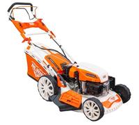 RURIS Tondeuse à Gazon Thermique RX441S 5,7 CV - Largeur 51 cm, Démarrage Électrique, Autopropulsée à Vitesse Variable, 5 Fonctions, 2000 m², Bac 65L, Orange