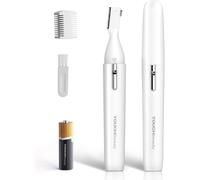 Tondeuse Visage Sourcils Electrique Femme Mini Rasoir Facial à Pile, Rasage de Precision, Aucun Risque de Coupure, Une Petite Brosse de Nettoyage Fournie AG-1658W(Blanc)