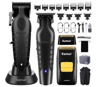 Tondeuses à cheveux professionnelles KEMEI, tondeuses à cheveux et à barbe, ensemble de rasoirs à grille pour hommes, tondeuses de barbier sans fil, rasoir électrique avec têtes et filets de rechange