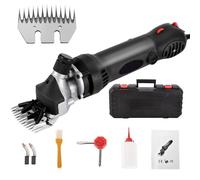 Tondeuses à moutons, cisailles à moutons 900 W avec réglage à 6 vitesses, cisailles à moutons professionnelles électriques filaires, acier allié, 5 accessoires, pour raser la laine de fourrure black