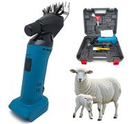 Tondeuses à moutons sans fil, cisailles électriques à laine de mouton, 2400 tr/min, 6 vitesses réglables, lames en acier au carbone 9/13 dents, avec batterie 1500 Aha pour kit 1electric blue 13 teeth