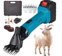 Tondeuses À Moutons Sans Fil, Tondeuse Électrique À Laine 300W avec Lame À 9/13 Dents, Kit de Tondeuses pour Moutons À 6 Vitesses avec 2 Batteries, pour Le Bétail À Pelage Épais, Chèvres 9-Teeth
