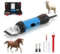 Tondeuses électriques pour chevaux avec 6 vitesses réglables, cisailles équines à faible vibration de 690 W, tondeuse de toilettage professionnelle, légère pour les manteaux d'animaux et de béta blue