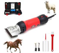 Tondeuses électriques pour chevaux avec 6 vitesses réglables, cisailles équines à faible vibration de 690 W, tondeuse de toilettage professionnelle, légère pour les manteaux d'animaux et de bétai red