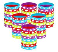 Tondiamo Lot de 48 bracelets chrétiens en caoutchouc en forme d'arche de Noé pour adultes, anniversaire, 4 motifs
