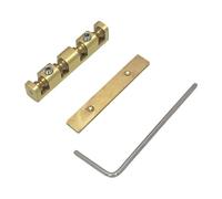Tone Bass Bridge Pièce de rechange pour guitare basse à 4 cordes avec construction en laiton, design à 4 selles et tâches de réparation de chevalet en laiton réglable Pièce de réparation dorée