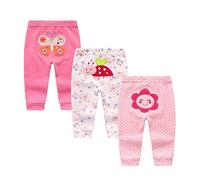 TONE Lot de 4 leggings pour bébé garçon et fille 0-3 m/3-6 m/6-9 m/9-12 m 100 % coton