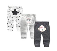 TONE Lot de 4 leggings pour bébé garçon et fille 0-3 m/3-6 m/6-9 m/9-12 m 100 % coton - - S