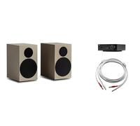 Tone Stereo Set S - Bundle : Tone Amp S + Tone Speaker S + Câble de haut-parleur - 2 × 40 W, Bluetooth AptX HD, Bassreflex, fabriqué à la main en Europe (gris)