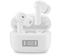 Tone Tws Bluetooth Écouteurs Intra-Auriculaires Avec Enc (Environnement Noise Cancelling), 4 Microphones, Écran Led, Total Play Time 20 Heures, Blanc[J1895]