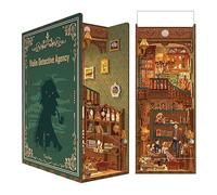 Tonecheer Book Nook avec Lumière LED Kit Maisons de Poupées DIY Maison Miniature Puzzle en Bois 3D pour Adultes Bibliothèque Décoration Cadeau d'anniversaire（Agence de détective de Violon