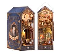Tonecheer Book Nook Kit Coin de Lecture de Bricolage Book Nook avec Protection Contre la poussière et lumière LED 3D Puzzle,Miniature House Diorama déco Cadeau de Vacances(Leonardo da Vinci)