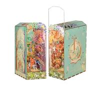 Tonecheer Book Nook - Puzzle en Bois 3D pour Adultes - Maison Miniature avec lumière - Cadeau personnalisé pour Femmes et Hommes （Le Magicien d'Oz）