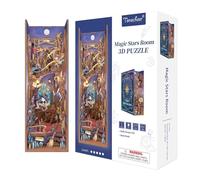 Tonecheer Book Nook - Puzzle en bois 3D pour adultes - Maison miniature avec lumière - Cadeau personnalisé pour femmes et hommes (maison magique étoilée)