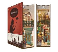 Tonecheer – Kit Book Nook DIY Rue Baker – Maquette 3D en bois à construire, Insert bibliothèque