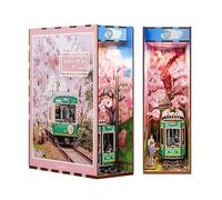 Tonecheer DIY Book Nook Modèle Kit, Puzzle 3D en Bois pour Adultes pour Construire Une Maison Miniature, Kit de Bricolage avec Lumière, Cadeaux Personnalisés（Le Voyage de Sakura）
