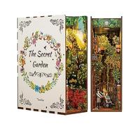 Tonecheer DIY Book Nook Modèle Kit, Puzzle 3D Maquette en Bois à Construire Construction Adulte Booknook Kits, Bookshelf Insert Diorama Bookends, Maison de Poupée,Cadeau Uniques(Le Jardin Secret)