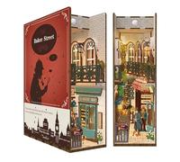 Tonecheer DIY Book Nook Modèle Kit, Puzzle 3D Maquette en Bois à Construire Construction Adulte Booknook Kits, Bookshelf Insert Diorama Bookends, Maison de Poupée,Cadeau Uniques(Rue Baker)