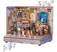 Tonecheer DIY Miniature Boutique Magique, Kit de Modèle de Mini-Maison pour Adultes à Construire, Puzzle 3D en Bois avec Effets Sonores, Décoration de Bibliothèque Cadeaux Anniversaire de Noël