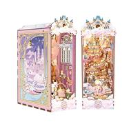 Tonecheer Kit Book Nook - Puzzle 3D en Bois - Booknooks DIY - Kit de modélisation pour Adultes - Maison Miniature - Bibliothèque Nook Book avec lumière - Cadeau d'anniversaire (Doux Rêve)