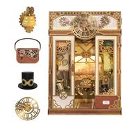 Puzzle 3D - Tonecheer Kit Book Nook Cabine de Train Infini - Scène animée - Bois 436 pièces - Décor étagère