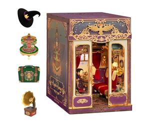 Tonecheer Kit Book Nook Scène Animée Cabine de Train Infini Puzzle 3D DIY Miniature Maisonnette en Bois pour Adultes avec Couvercle Anti-poussière（Voyage Enchanté）