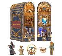 Tonecheer Kit de Bricolage Book Nook avec Protection Contre la poussière et lumière LED 3D Puzzle, pièces Mobiles et rotatives, DIY Miniature House Diorama déco Cadeau de Vacances(Spacetime Museum)